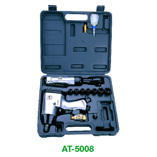 15 Pc 1/2" Air Impact & 3/8" Ratchet Wrench Kit (AT-5008BSG | AT-5008)