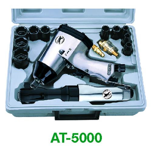 17 Pc 1/2" Air Impact & Ratchet Wrench Kit (AT-5000BSG | AT-5000)