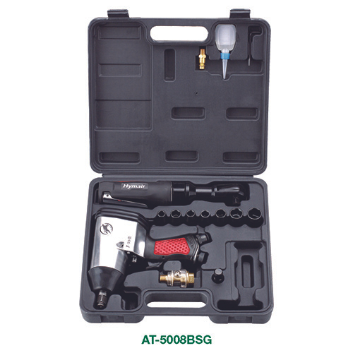 15 Pc 1/2" Air Impact & 3/8" Ratchet Wrench Kit (AT-5008BSG | AT-5008)
